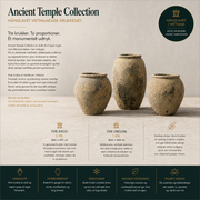 Ancient Temple Collection - 3 håndlavede vietnamesiske krukker Limited Collection