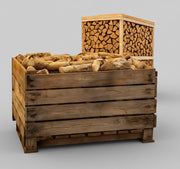 1 kasse olivenbrænde + 1m3 brændetårn bøg (halvt brændetårn)