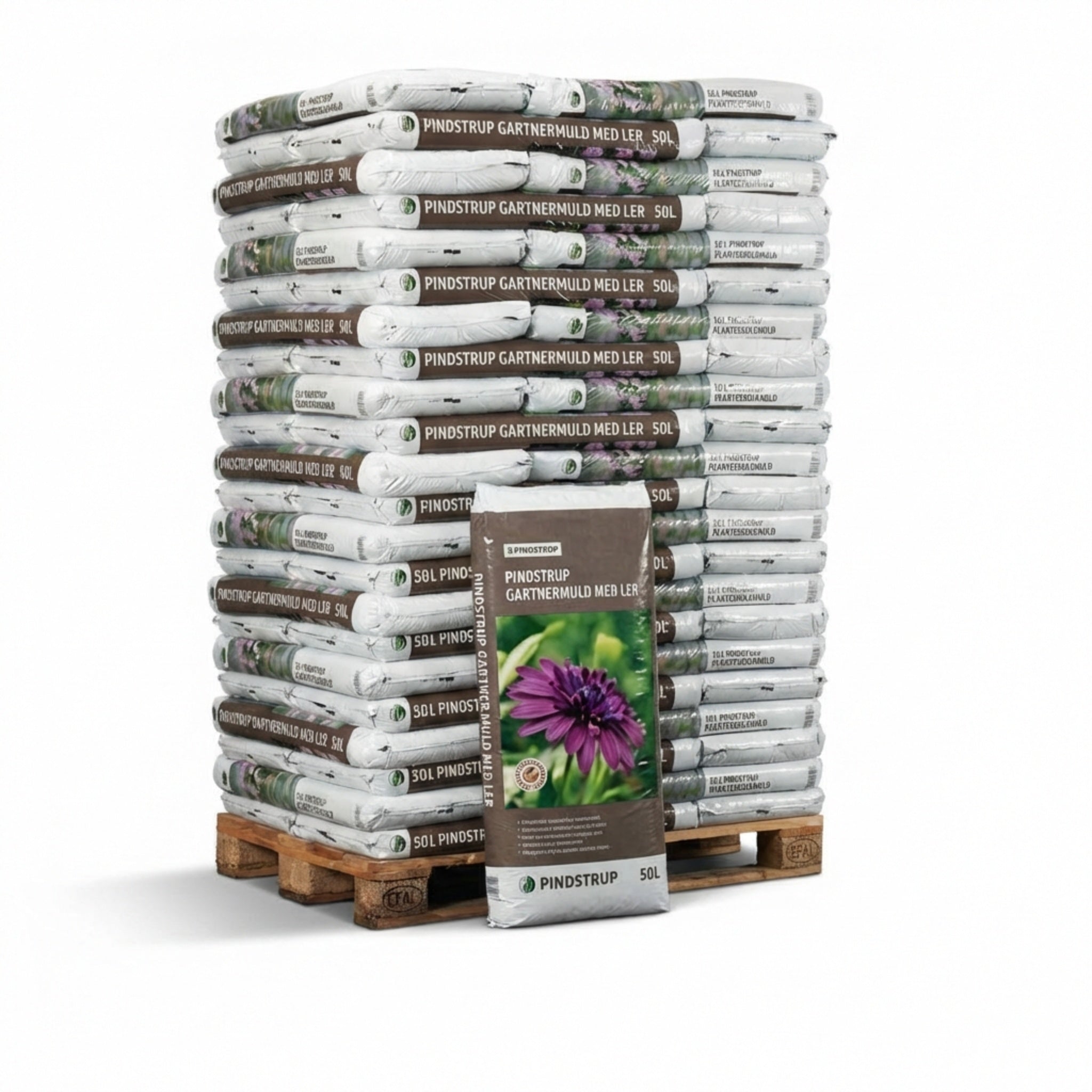 Pindstrup Gartnermuld 3300 Liter, 3,3m3. 66 x 50L. Perfekt til hæk og haveplanter