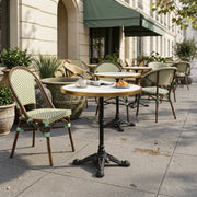 AFRICA 4 Cafébord m/bordplade i Komprimeret Natursten m. Marmorlook & Messingkant Ø70cm
