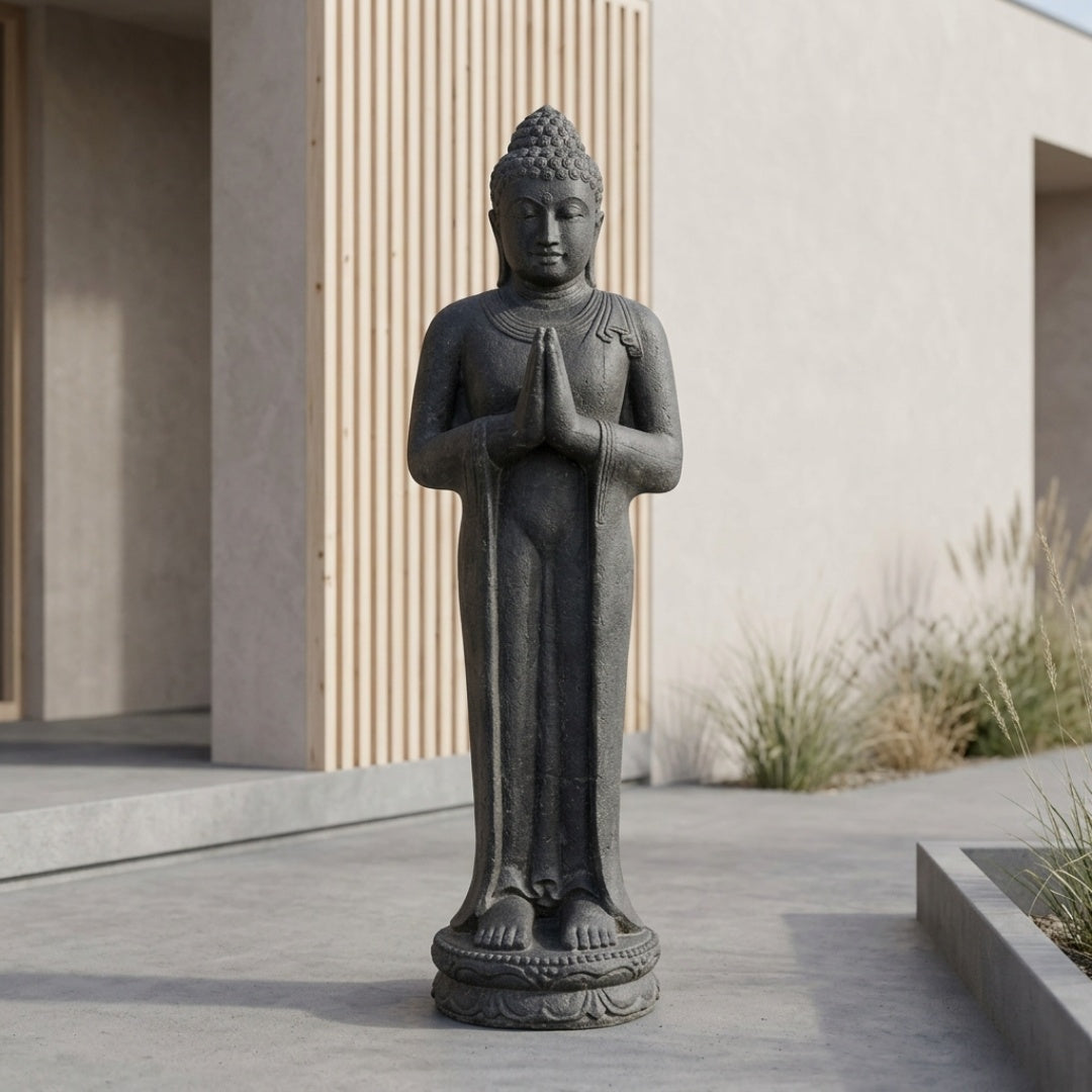Buddha The Silent Guardian – Stående Buddha Skulptur 100cm