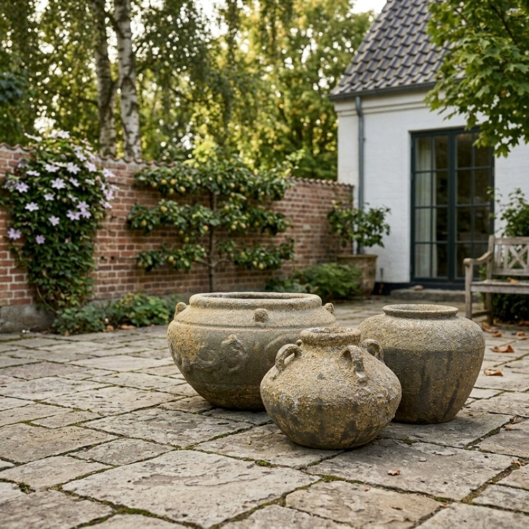Forgotten Empire Collection. Håndlavet vietnamesisk krukkesæt (3 krukker)