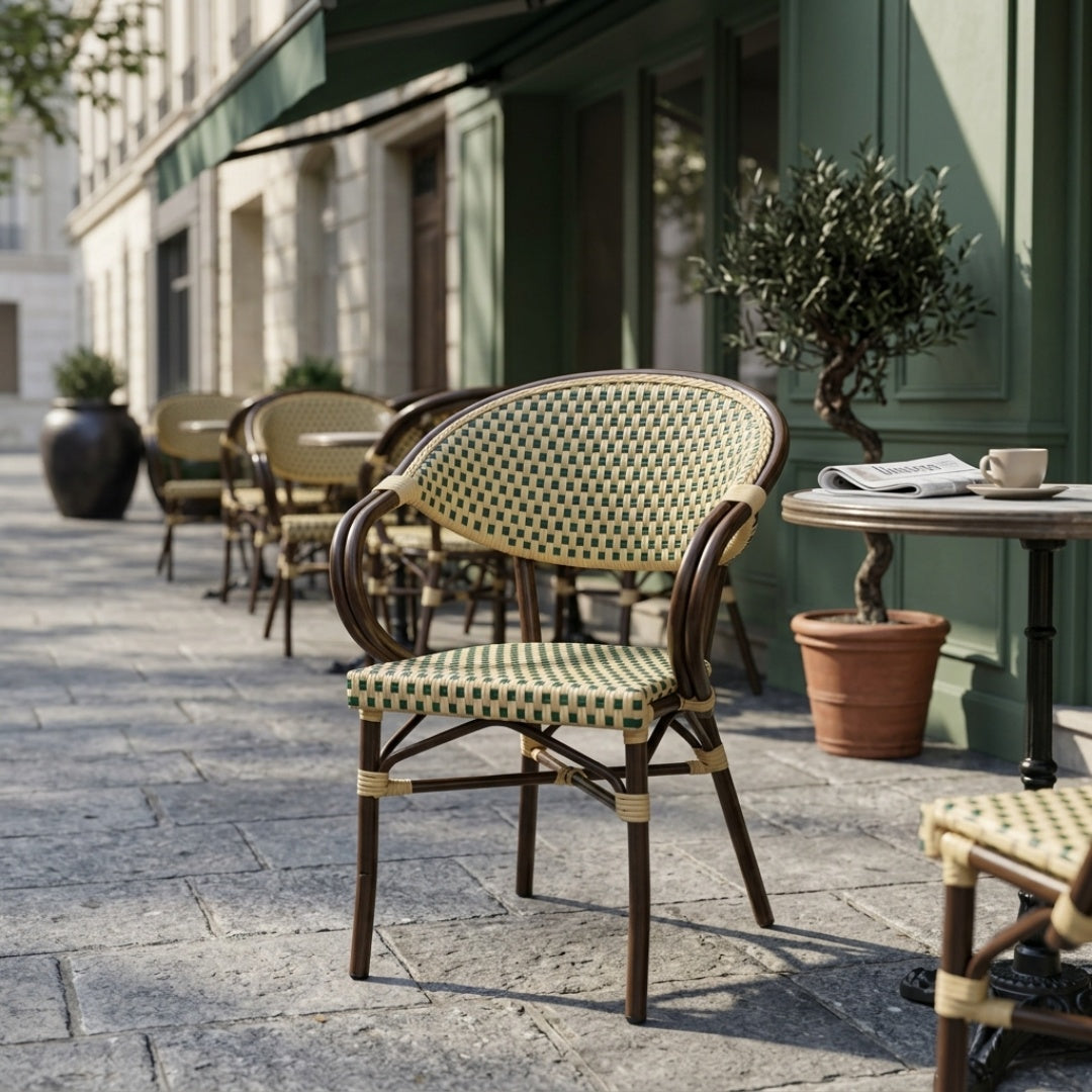Paris Caféstol m. armlæn – Fransk Flet