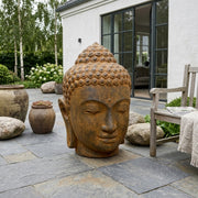Buddha Head Statue - Rust 100 cm