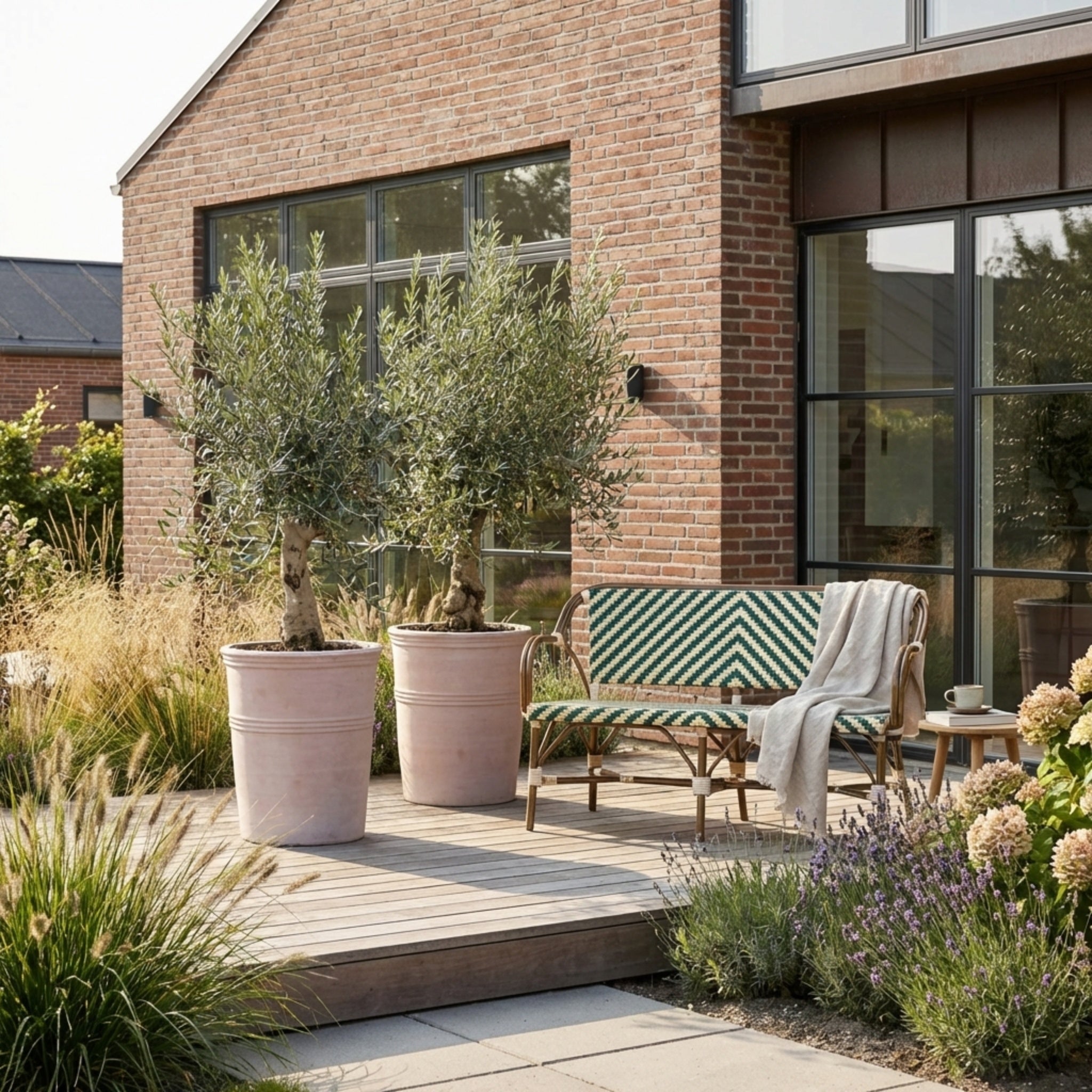 Oliventræ +35år + Terra Vita Krukke, Ø55cm (2 stk. Omplantet)