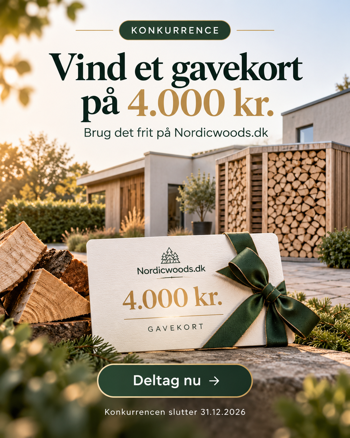 Vind et gavekort på 4.000 kr. til Nordicwoods. Konkurrencen slutter 31.12.2026.